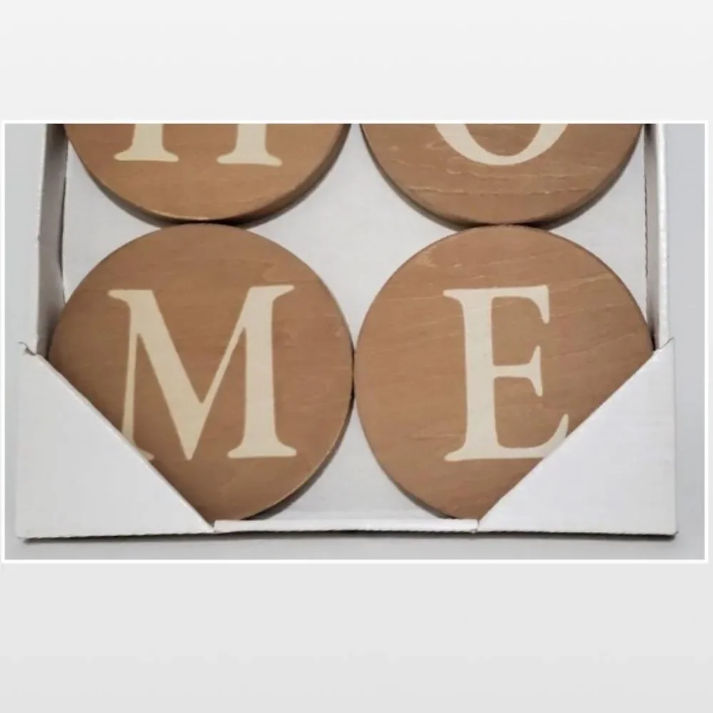 New Sign Of The Times Wall Plaque Home Letter Art Wood Brown Circles NWT